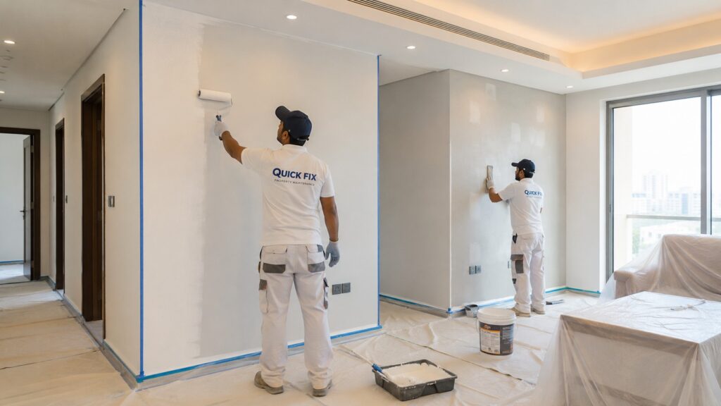 Professional interior painting service for villas and apartments in Al Hilal Doha